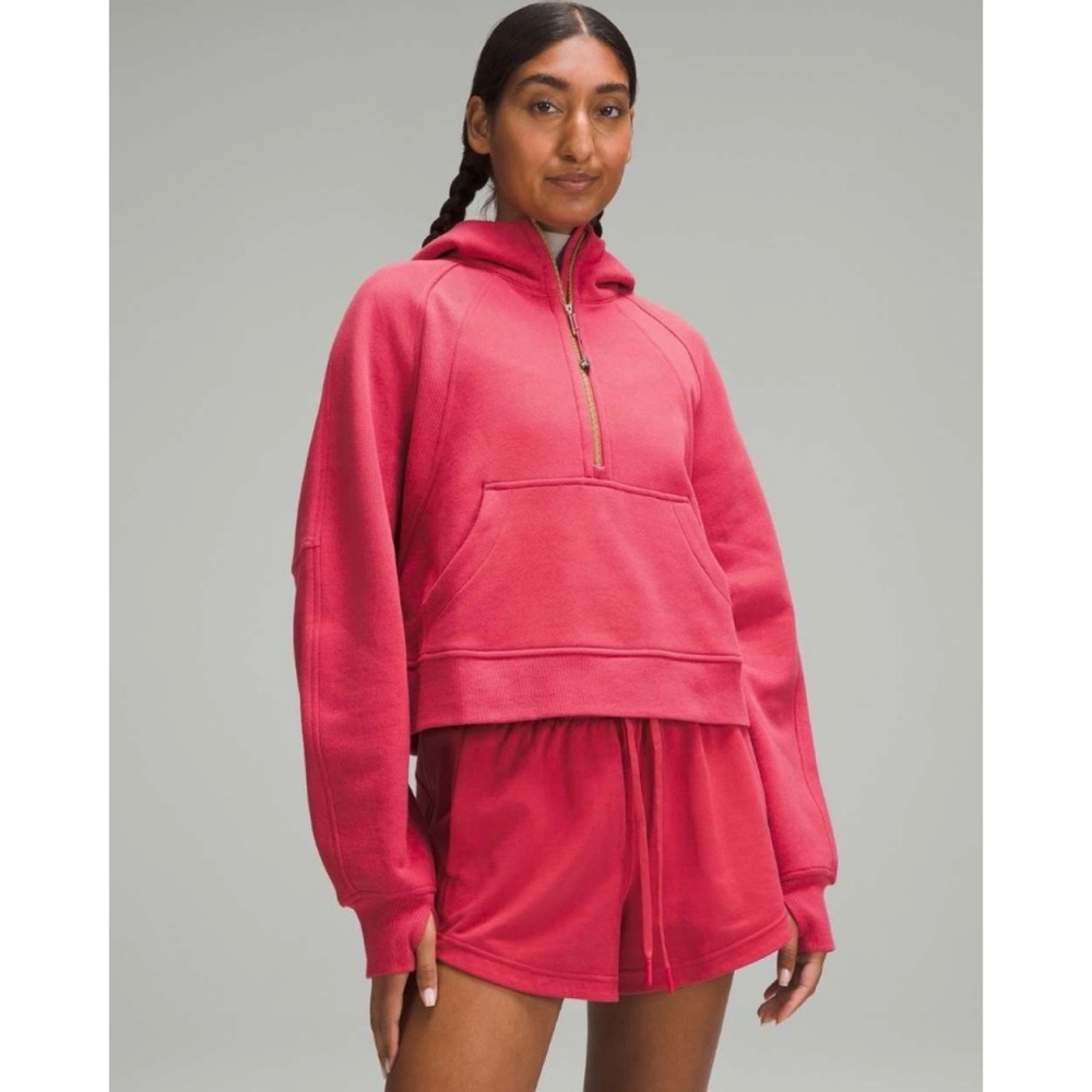 NWT Lululemon Scuba Oversized Half-Zip Hoodie Gold Zip Vintage Rose M/L